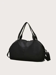 極簡主義雙拉鍊乾濕分離旅行袋 - 黑色 - 查看 2