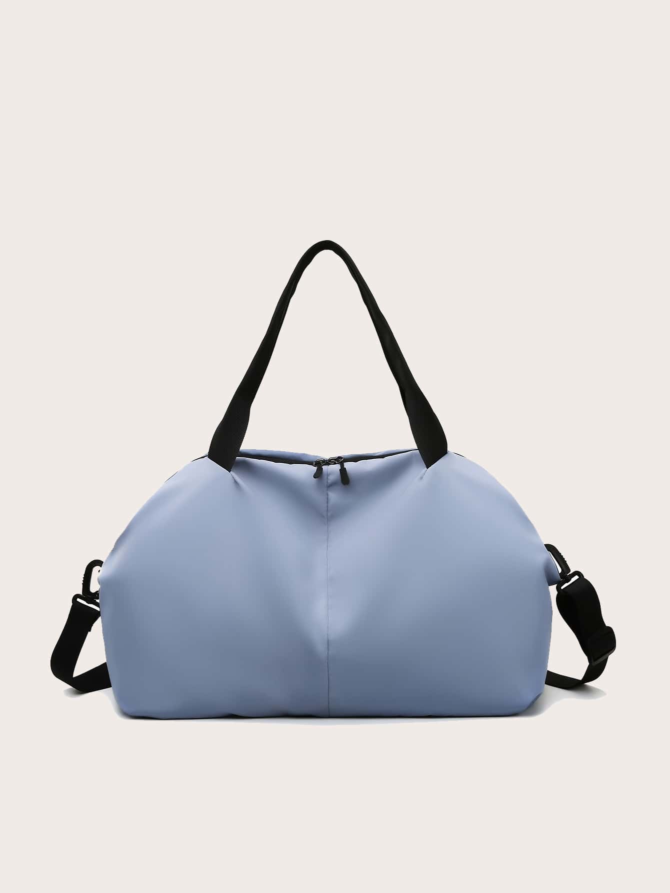 Minimalist Double Zipper Dry And Wet Separation Bag - Blue - View 1
