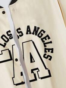 Manfinity Men Letter Graphic Button Up Shirt Without Tee - Khaki - View 4