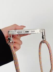 防震保险杠外壳带挂环 + 黄色彩虹鞋带挂绳，兼容 16 Pro Max/16 Plus/16 Pro/16/15/14/13/12/11/16E/ 17/17 Pro/17 Air/17 Pro Max - 彩色 - 查看 3