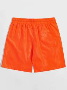 Manfinity VCAY Loose Fit Men Neon Orange Tropical & Letter Graphic Shorts - Orange - View 2