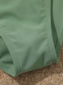 3packs Tween Girl Palm Tree Print Bikini Set & Bikini Bottom Summer Beach - Multicolor - View 5