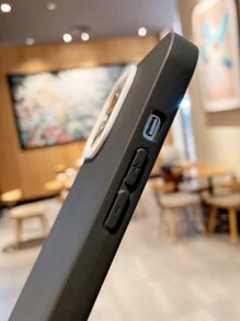 Apple 2pcs Black TPU + Acrylic White Lens Ring + 0.6mm Thick Black Silver Crossbody Cord Phone Case Compatible With Iphone 16/IPhone 16 Pro/IPhone 16 Pro Max/IPhone 16 PLUS/15/14/12/13/11 - Black - View 6