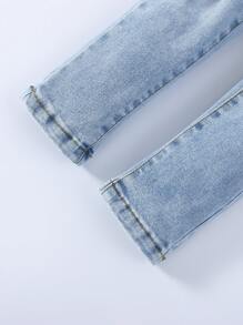 Jeans Rasgados Con Bolsillos Inclinados Para Niños Jóvenes - Lavado ligero - Ver 3