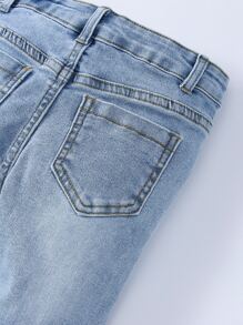 Jeans Rasgados Con Bolsillos Inclinados Para Niños Jóvenes - Lavado ligero - Ver 4