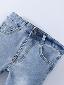 Jeans Rasgados Con Bolsillos Inclinados Para Niños Jóvenes - Lavado ligero - Ver 5