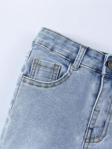 Jeans Rasgados Con Bolsillos Inclinados Para Niños Jóvenes - Lavado ligero - Ver 7