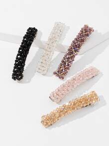 5pcs Crystal Decor Hair Clip Royal Claw Clips Hair Claws Hair Barrettes - Multicolor - View 1