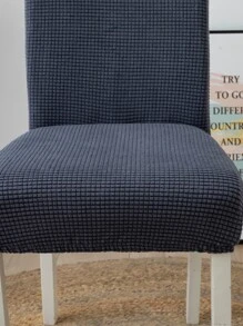 1pc Jacquard Fabric Chair Cover Universal Size Chair Covers Seat Slipcovers For Dining Room Home Decor - Dark Grey - View 3