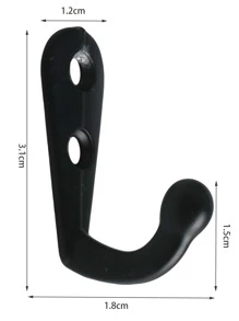 10 piezas Gancho mural de metal - Negro - Ver 4