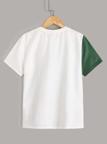 SHEIN Tween Boy's Simple Casual Style Eagle Feather Printed T-Shirt, Perfect For Summer Daily Wear - Multicolor - View 2