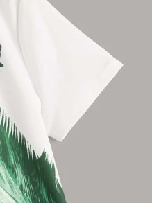 SHEIN Tween Boy's Simple Casual Style Eagle Feather Printed T-Shirt, Perfect For Summer Daily Wear - Multicolor - View 4