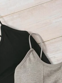 3 Packs Solid Longline Bra Girls Camibasic Topsteen Girls Tops - Multicolor - View 4