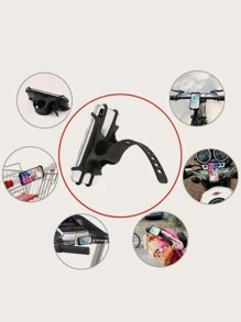 矽膠摩托車手機支架 - 黑色 - 查看 4