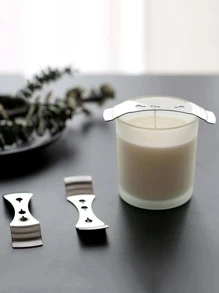 1入組三孔不銹鋼燭芯座,燈芯夾適用於蠟燭製作DIY蠟燭製作 - 銀色 - 查看 2