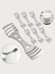 1入組三孔不銹鋼燭芯座,燈芯夾適用於蠟燭製作DIY蠟燭製作 - 銀色 - 查看 4