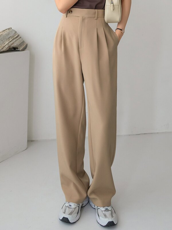 Dazy-Less Pantalon de tailleur droit de style affaires casual, style "vieux argent", pour femmes