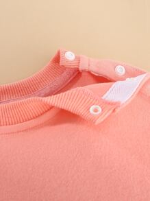 Peninsula Baby 嬰兒水果印花前蝴蝶結褶邊連身背心 - 珊瑚粉 - 查看 6