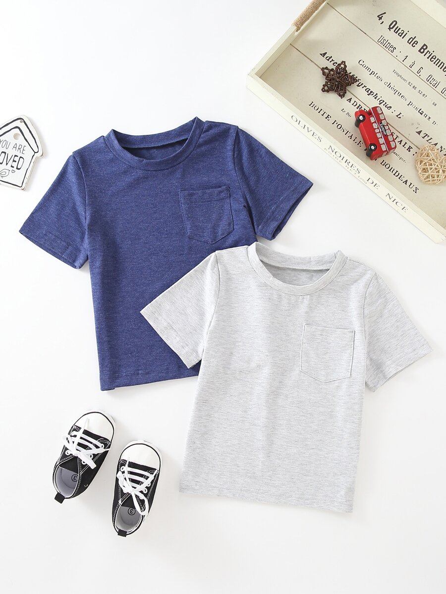 小男童2入組補丁貼口袋T恤 - 彩色 - 查看 1
