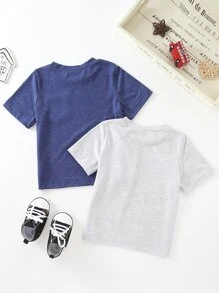 小男童2入組補丁貼口袋T恤 - 彩色 - 查看 2