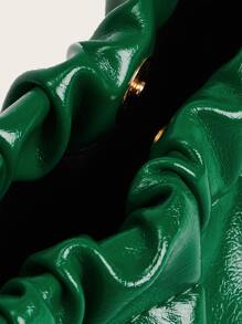 Minimalist Solid Ruched Bag - Green - View 4
