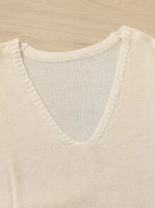 小女童素色毛衣背心和針織短褲 - 杏色 - 查看 4