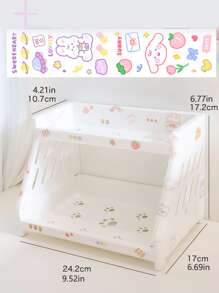 1 pièce Étagère de rangement aléatoire double multicouche avec Autocollant - Blanc - Voir 4
