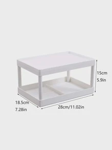 1pc Double Layer Desktop Storage Rack, Nordic Plastic White Desk Storage Holder For Home