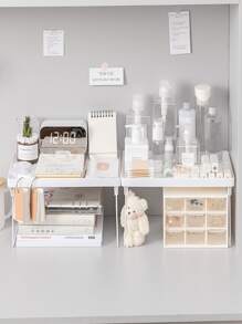 1pc Desktop Storage Rack - White - View 4