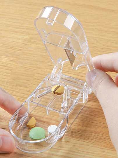 صندوق تخزين حبوب منع الحمل الشفاف، صندوق تقطيع حبوب الدواء البلاستيكي الصغير، حقيبة طبية شفافة للسفر في الهواء الطلق