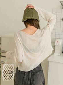 DAZY Drop Shoulder Button Through Tee