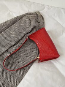 Crocodile Embossed Bag - Red - View 2