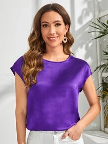 SHEIN Clasi 鏤空後扭結上衣 - 紫羅蘭色 - 查看 2