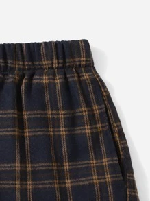 SHEIN EZwear Plaid Wide Leg Shorts - Multicolor - View 4