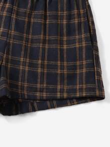 SHEIN EZwear Plaid Wide Leg Shorts - Multicolor - View 5