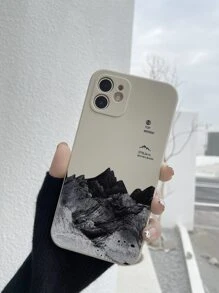 山景山脈柔軟tpu手機殼,具有防摔保護 - 米色 - 查看 1