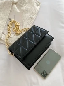 Women's Shoulder Bag, Chain Bag, Small Square Bag, Quilted Thread Bag, Lightweight Mini Bag, Suitable For Commuting, Leisure, Daily Collocation, Dating, Work, Students - View 3