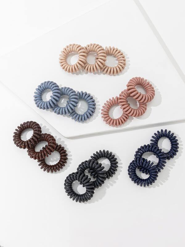 18pcs Solid Coil Wire Hair Tie SHEIN USA