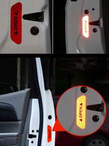 4入組反光汽車貼紙 - 紅色 - 查看 5