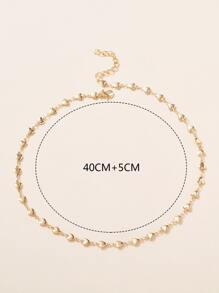 Collar de cadena con adorno de corazón - Amarillo Oro - Ver 3