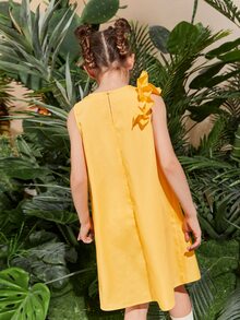 SHEIN Girls Colour Block Ruffle Detail Dress