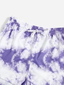 SHEIN 青少年女孩紮染背心上衣和短褲套裝 - 彩色 - 查看 4