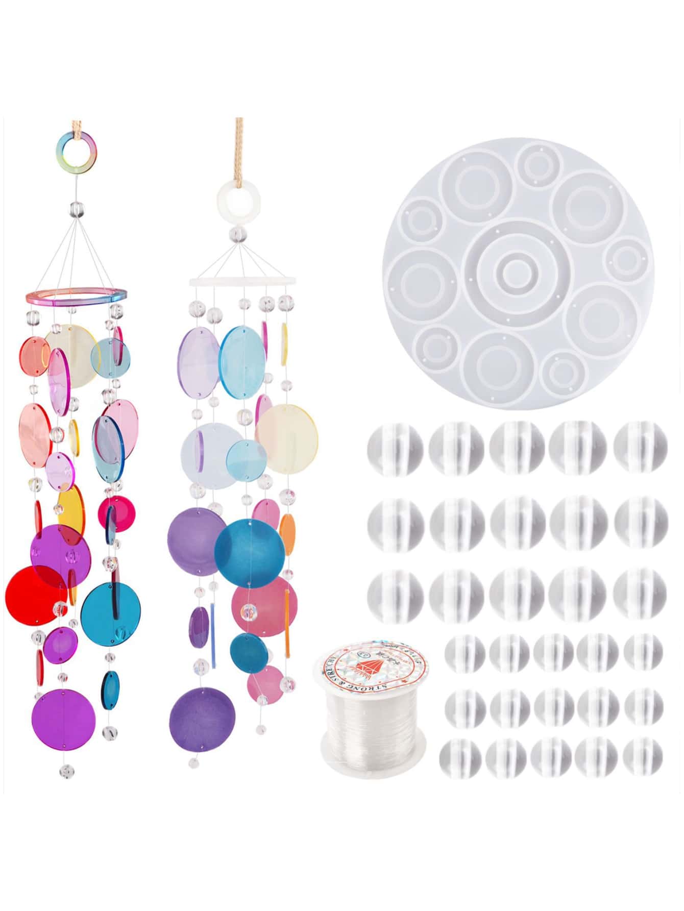 1 套风铃设计 DIY 硅胶模具 - 白色 - 查看 1