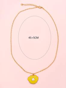 爪子吊墜項鏈 - 黃色 - 查看 3