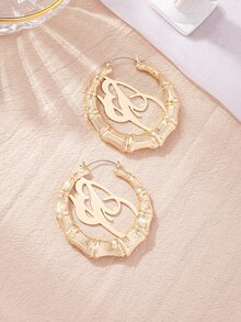 Thư trang trí hoa tai bằng tre đan - Vàng - Xem 4