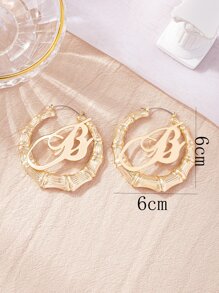 Thư trang trí hoa tai bằng tre đan - Vàng - Xem 3