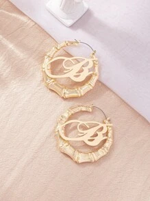 Thư trang trí hoa tai bằng tre đan - Vàng - Xem 5