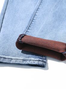 ROMWE MEN Guys Ripped Jeans - Blue - View 5