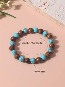 木頭串珠手鏈 - 彩色 - 查看 3