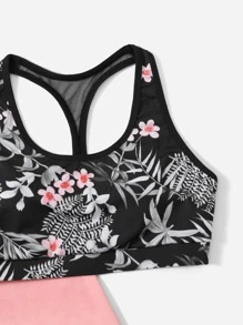 3pcs Tropical Print Sports Set
